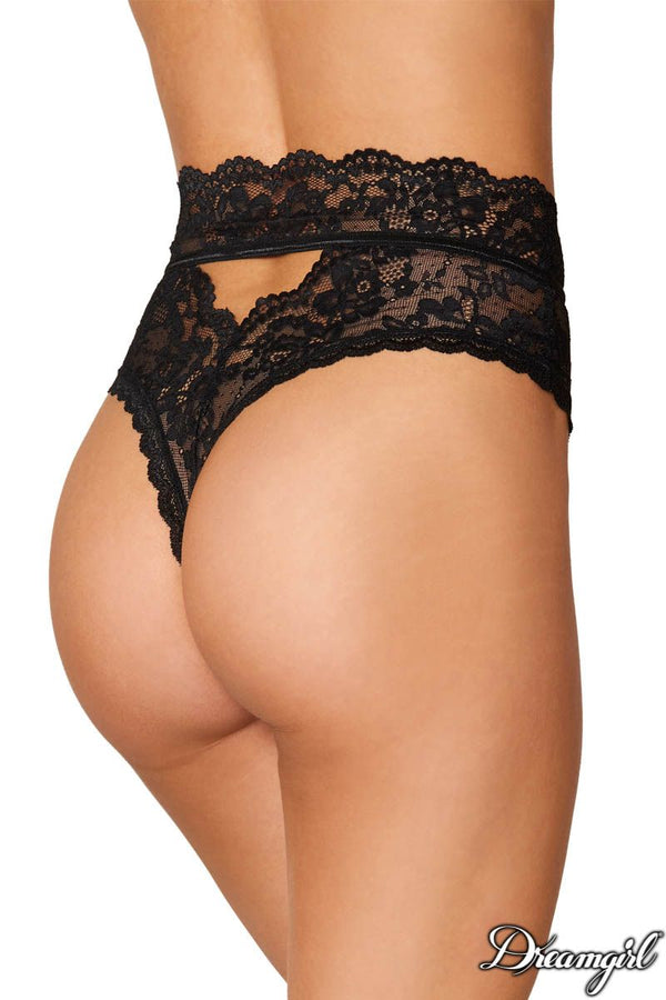 High Waist Lace Thong