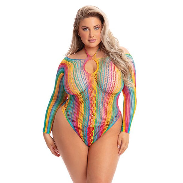 More Color Long Sleeve Rainbow Bodysuit