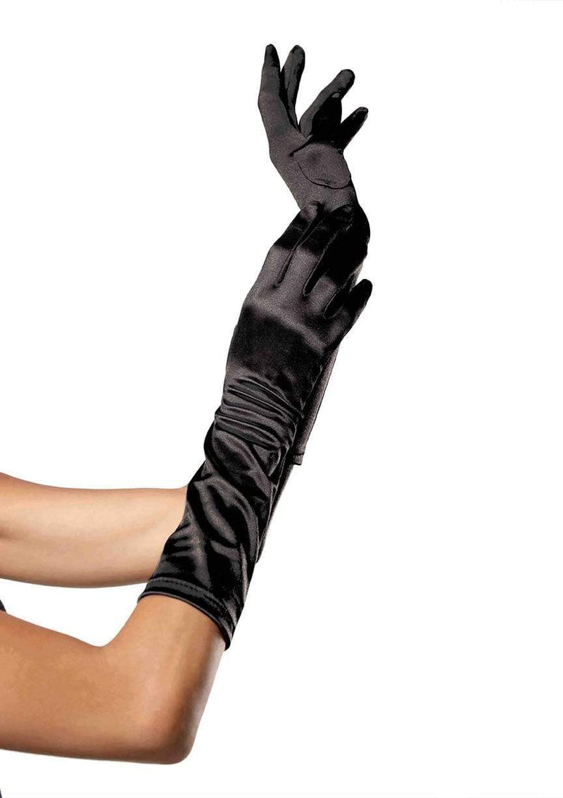Elbow Length Satin Glove O/S BLACK