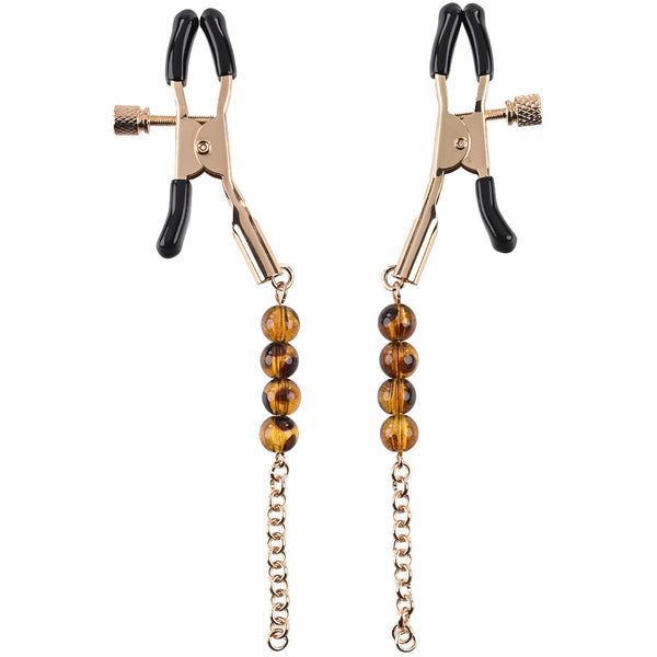 Sincerely Amber Beaded Nipple Clamps